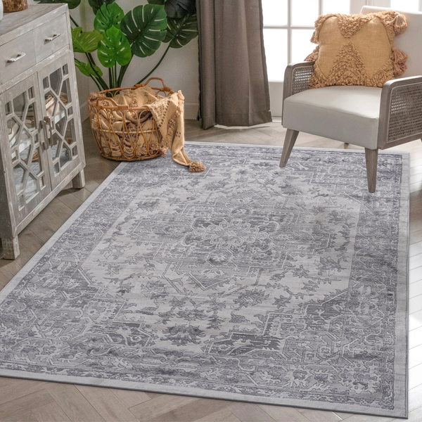 MARFI Collection 5X7 Silver / Oriental Area Rug