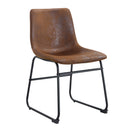 A Set of 4 Retro Brown Suede Chairs, Comfortable Bar Stools, Suitable for Industrial and Vintage Style Environments, with Product Dimensions of 17.7*20.87*37 inches