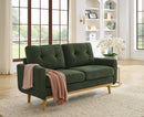 67.7' Wide Mid-Century Modern Upholstered Tufted Loveseat Sofa With Wooden Legs