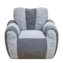 Bean Bag Chair, Comfy Teddy Beanbag Chair for Adults and Kids, lovely Lazy Sofa with with a Color-Block, Heart-Shaped Backrest, Large Reading Chair for Living Room, Bedroom, Apartment (Gray)