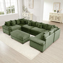 Oversized Cloud Modular Sectional Couch, Convertible Sectional Couches , Extra-Wide Armrests With Chaise,Soft Corduroy Fabric, Ergonomic Design, Easy Assembly, For Living Bedroom,Green
