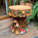 Resin Squirrel Garden Chair Decoration, 12.6-inch Unique Outdoor/Indoor Decoration, Round Outdoor Chair Suitable for Backyards and Terraces