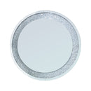 Silver Crystal Crush Diamond Sparkly Round Wall Mirror 85cm with MDF Frame and Beveled Glass