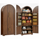 K&K 72' Tall Arched Kitchen Pantry Cabinet with 8 Door Shelves, Fluted Storage Cabinets with 3 Adjustable Shelves, Hidden Drawer, Versatile Cupboard for Kitchen, Dining & Bath Room, Brown