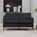 TS Cat paw leather upholstered sofa loveseat ,Nordic retro light luxury living room balcony bedroom single casual sofa chair (black)