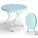 31.5' Round Folding Table, Cocktail Table, Bistro Table, Easy to Set Up for Outdoor Party, Wedding Event, Cafes, Backyard Blue
