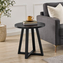 Modern Harmony Wood Round End Table, Black