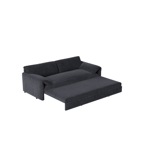 66' Queen Pull Out Sofa Bed, 3-in-1 Convertible Sleeper Sofa with Side Storage,Multi-Functional Velvet Loveseat Bed for Living Room,Bedroom,Apartment,Office