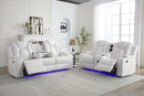 ZPM070 Power reclining sofa set 3+2 with DDT / LED Strip / reading light / USB charging port / cup holders / storage WHITE color