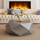 Modern Stainless Steel Coffee Table, Geometric End Table for Living Room, No Assembly