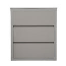 Gray Double Sinks Bathroom Vanity Set with Two Ceramic Basins, Full-Extension Soft Close Drawers, MDF Construction
