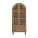 70.28 in Tall Kitchen Pantry Cabinet with Hollow-Carved Doors, 2 Drawers and Adjustable Shelves, Storage Display Cabinet for Kitchen, Dining Room, or Living Room