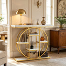 Modern Sofa Table,Chic Console Table with Multi-Tier Shelving,Versatile Entryway Table,Storage Console Table,Accent Table(Only 1Pcs Console Table)