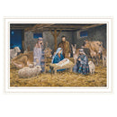 Trendy Decor 4U The Greatest Gift of All - The Birth of Christ White Framed Wall Art for Living Room, Nativity Wall Art Print for Home Decor, Bedroom Wall Art by Bonnie Mohr