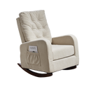 Single Recliner Sofa Adjustable with Side Pocket, Beige