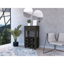 Ace Bar Cart, With Twelve Built-in Wine Rack, Casters, Drawer, Glass Rack-Espresso