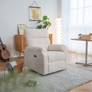 Electric Zero Gravity Recliner Chair – Plush Corduroy with USB & Type-C Charging Ports, Side Storage Pocket, Extra-Wide Design for Adults, Ergonomic Lumbar Support ,White