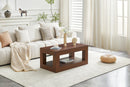 Modern 2-Tier Coffee Table for Living Room Furniture,Rectangular Center Table with Open Storage Shelf.The double layered coffee table is made of MDF material.Stable and Durable,Easy Assembly