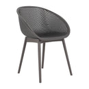 Two-piece durable single chair with mesh hollow-out design, warm gray, 23.23*23.23*30.91 (in), Polypropylene