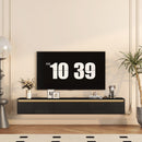 Floating TV Stand, Wall Mounted TV Shelf with Led Lights & Power OutletTV Cabinet for Black tv Stands for Living Room