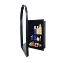 Matte Black Metal Framed 24x36 Inch Arched Recessed Medicine Cabinet with Mirror and Adjustable Shelves