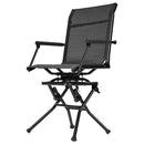 Hunting Chair, 360° Silent Swivel, Foldable Lightweight Portable Blind Chair, Heavy-Duty Steel Frame Ground Stool Seat, with Armrest, Adjustable Carry Strap, 300 Lbs Capacity for Fishing Camping
