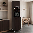 Attica 80' High, Double Door Kitchen Pantry Cabinet with Six Space Cubbies 4 Interior Shelves, Tall Storage Cabinets for Kitchen