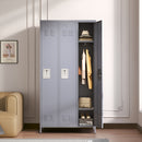 3 Door 72'H Metal Lockers With Lock for Employees,Storage Locker Cabinet  for Home Gym Office School Garage,Gray