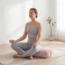 Yoga Bolster Pillow 25'L x 12'W x 5'H, Foam Wedge for Restorative Yoga, Sponge Beads & Cotton Filling, Plush Velvet Fabric, Ergonomic Curved Design, Zippered Cover, with Handle, for Yoga, Meditation,