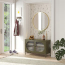 Luna Wide 2-Door Accent Cabinet with Fluted Glass