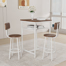 Bar table, equipped with 2 bar stools , with backrest and partition
