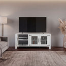 Freedom 65' TV Stand with 5 Open Shelves, 2 Doors, Modern Media Console for Living Room Entertainment Storage
