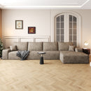134' Cloud Sectional Couch with L-Shape Chaise,Modern Modular Sofa with Deep Seat, Upholstered Couches for Living Room Bedroom,No Assembly Required,Camel (Plush Corduroy Fabric)