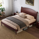 Wooden Queen Bed Frame with Headboard, Vintage Platform Bed, Traditional Arched Headboard and Footboard Design,Large Under Bed Storage,No Box Spring Needed, Easy Assembly, Dark Walnut