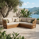 Royal Acacia Patio V Sofa Setctional set, Beige