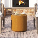 19.29'H Round Outdoor Indoor Side Table, Modern Wood Grain Patio Garden Stool, Sturdy MGO (Magnesium Oxide) Waterproof, No-Assembly Table for Patio, Garden, Backyard, Living Room (Wood Color)
