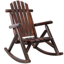 Wooden Brown Porch Rocker Chair, Durable Wooden Porch Rocker Chair, Fir Log Rocking Chair, Patio Rockers for Outside, Garde