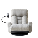 Adjustable Greay Swivel Lounge Chair with 360-Degree Rotating Seat and Headrest Support, Leisure Chair Deck Chair - Game Chair for Living Room