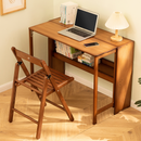 Bamboo Folding Desk,Space-Saving Computer Desk for Small Spaces, Foldable Study Table for Bedroom, Home Office, Dorm, Apartment (Brown)