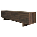 78 inch Modern TV Stand for TVs up to 85 inches, Entertainment Center with Solid Wood Legs, Cable Management, Push-Openers, Soft-Closing Hinges & Adjustable Shelves in Dark Brown
