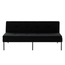 69.88 Inch Convertible Futon Sofa Bed, Multi-Functional Foldable Sofa with Polyester Upholstery, Sturdy Full Metal Frame with Black Powder Coating for Small Spaces