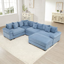 Oversized Cloud Modular Sectional Couch, Convertible Sectional Couches , Extra-Thick Armrests With Chaise,Premium Corduroy Fabric, Ergonomic Design, Easy Assembly, For Living Rooms bedroom,Blue
