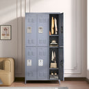 6 Door 72'H Metal Lockers With Lock for Employees,Storage Locker Cabinet  for Home Gym Office School Garage,Gray