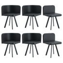 Stylish Black Modern PU Dining Chair Set of Six - Minimalist Design, Durable & Comfortable