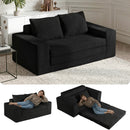 Two-seater Folding Sofa Bed black