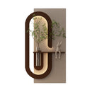 Adjustable LED Sandstone Wall Decor with Simulated Green Plants - 3D Art Sculpture, Glass Vase & Rabbit Statue, Remote Control