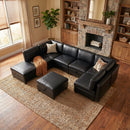 Flexible PU Modular Sofa,Convertible Shapes, Storage & Sleeper Function for Living Room-8seats