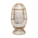 Patio Swivel Basket Egg Chair with Cushion, Natural