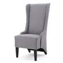 Alight Upholstered Dining Chair with High Back and Birch Wood Legs, Light Grey