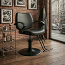 Hair Beauty Salon Equipment Black Hydraulic Barber Styling Chair(BLACK)